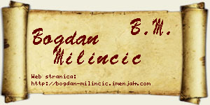 Bogdan Milinčić vizit kartica